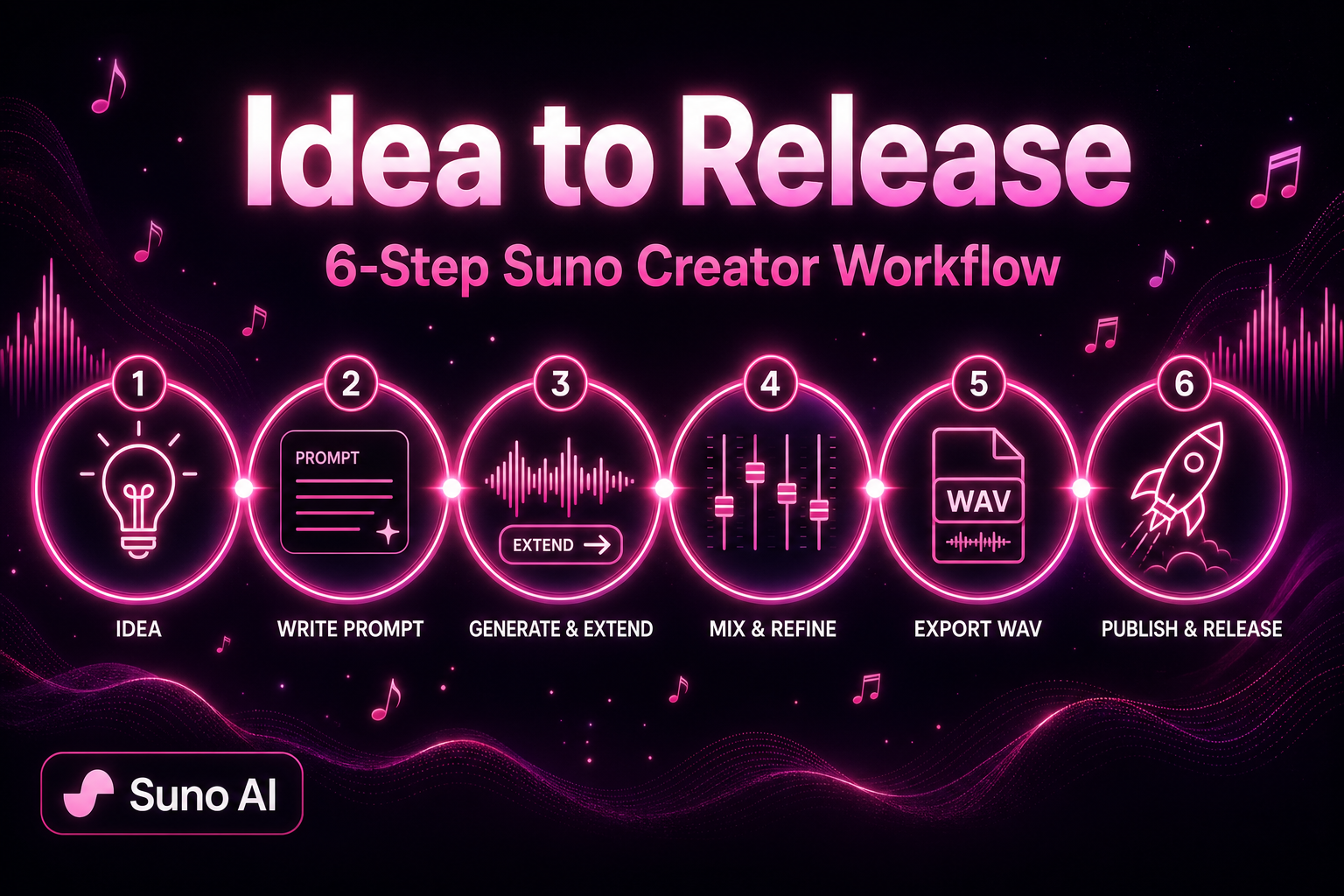 Suno AI Music from Idea to Release: A 6-Step Creator Workflow